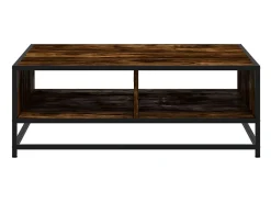 Mesa De Centro* Mesa de centro | Mesa de apoio 80x80x30 cm deriv. madeira/metal carvalho fumado Castanho