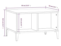 Best Mesa de centro | Mesa de apoio 60x50x36.5 cm derivados madeira carvalho fumado Castanho