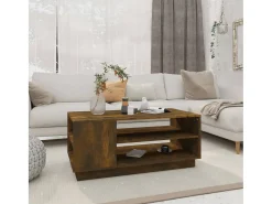 Mesa De Centro| Mesa de centro | Mesa de apoio 102x55x43 cm derivados madeira carvalho fumado Castanho