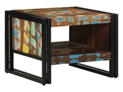 Mesa De Centro* Mesa de centro | Mesa de apoio 50x50x38 cm madeira maciça recuperada Multicor