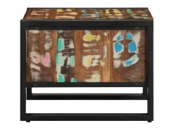 Mesa De Centro* Mesa de centro | Mesa de apoio 50x50x38 cm madeira maciça recuperada Multicor