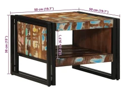 Mesa De Centro* Mesa de centro | Mesa de apoio 50x50x38 cm madeira maciça recuperada Multicor