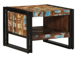 Mesa De Centro* Mesa de centro | Mesa de apoio 50x50x38 cm madeira maciça recuperada Multicor