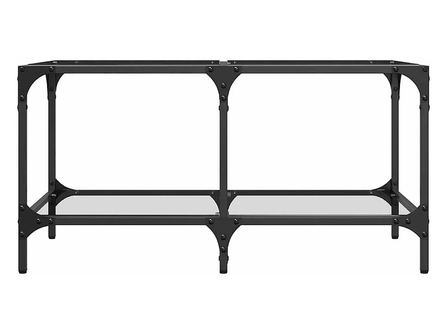 Mesa De Centro| Mesa de centro | Mesa de apoio c/ topo em vidro 78.5x40x40 cm aço Transparente