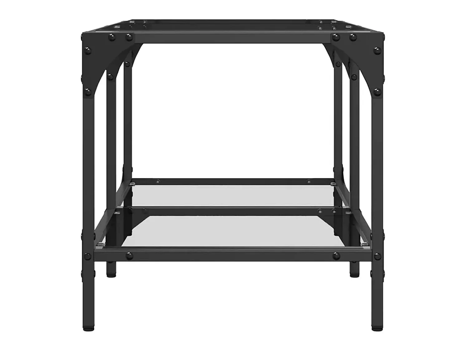 Mesa De Centro| Mesa de centro | Mesa de apoio c/ topo em vidro 78.5x40x40 cm aço Transparente