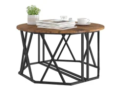 Mesa De Centro* Mesa de centro | Mesa de apoio Madeira antiga 80x80x42 cm Castanho