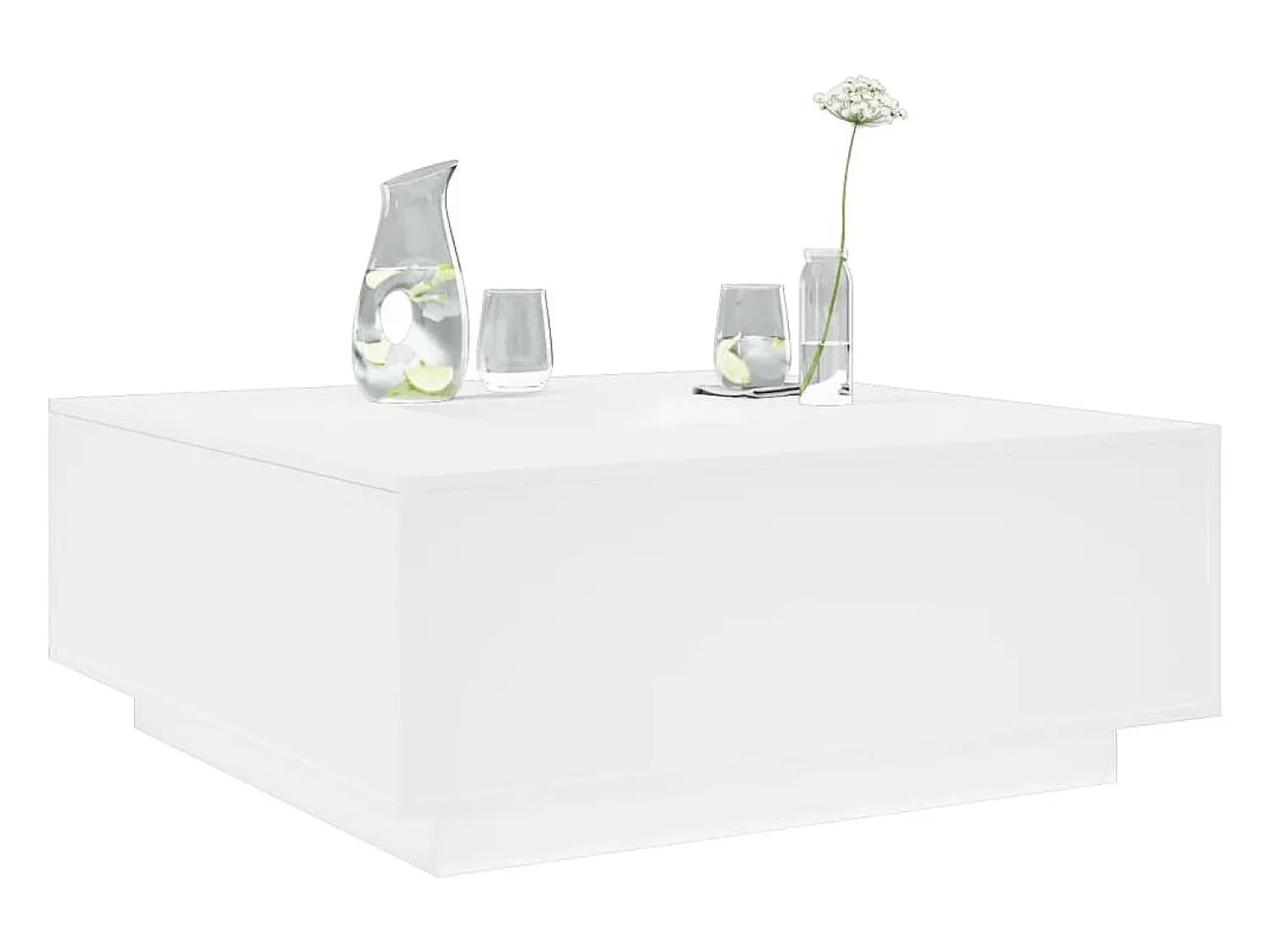 Mesa De Centro| Mesa de centro | Mesa de apoio 100x100x40 cm derivados de madeira Branco