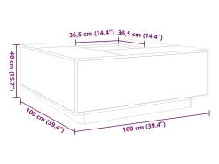 Mesa De Centro| Mesa de centro | Mesa de apoio 100x100x40 cm derivados de madeira Branco
