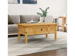 Mesa De Centro* Mesa de centro | Mesa de apoio Corona Range em pinho mexicano 100x55x44 cm Castanho