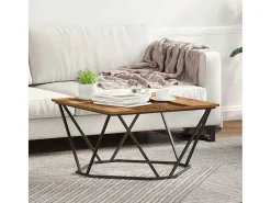 Mesa De Centro| Mesa de centro | Mesa de apoio Madeira antiga 80x80x45 cm Castanho