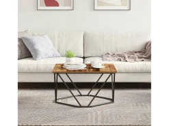 Mesa De Centro| Mesa de centro | Mesa de apoio Madeira antiga 80x80x45 cm Castanho