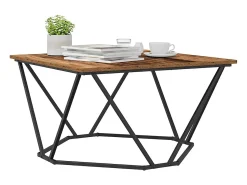 Mesa De Centro| Mesa de centro | Mesa de apoio Madeira antiga 80x80x45 cm Castanho