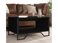 Online Mesa de centro | Mesa de apoio 75x51x40 cm derivados de madeira Preto