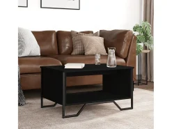 Online Mesa de centro | Mesa de apoio 75x51x40 cm derivados de madeira Preto