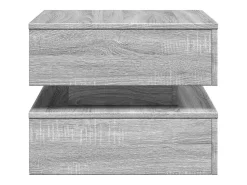 Mesa De Centro| Mesa de centro | Mesa de apoio com luzes LED 50x50x40 cm sonoma cinza-claro Cinzento