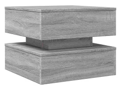 Mesa De Centro| Mesa de centro | Mesa de apoio com luzes LED 50x50x40 cm sonoma cinza-claro Cinzento