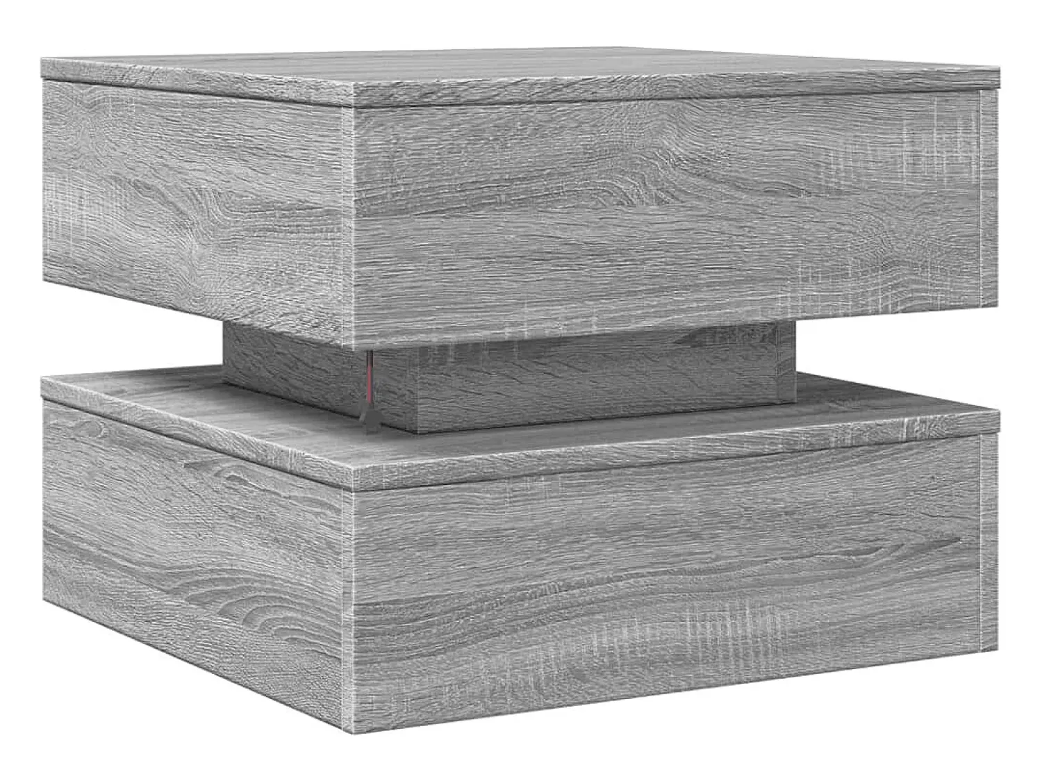 Mesa De Centro| Mesa de centro | Mesa de apoio com luzes LED 50x50x40 cm sonoma cinza-claro Cinzento