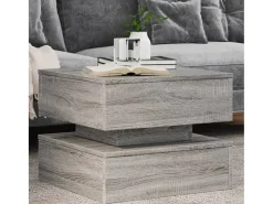 Mesa De Centro| Mesa de centro | Mesa de apoio com luzes LED 50x50x40 cm sonoma cinza-claro Cinzento