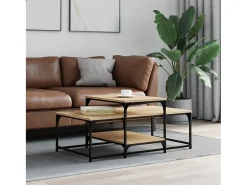 Mesa de centro | Mesa de apoio 102x60x45cm derivados de madeira carvalho sonoma^ Mesa De Centro