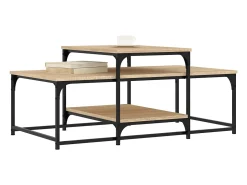 Mesa de centro | Mesa de apoio 102x60x45cm derivados de madeira carvalho sonoma^ Mesa De Centro