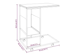 Mesa De Centro* Mesa de centro | Mesa de apoio c/ rodas 55x36x63.5cm derivados de madeira Branco