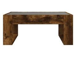 Best Mesa de centro | Mesa de apoio luzes LED Infinity 70x53x30 cm carvalho fumado Castanho