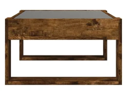 Best Mesa de centro | Mesa de apoio luzes LED Infinity 70x53x30 cm carvalho fumado Castanho