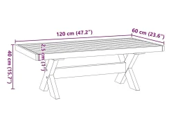 Clearance Mesa de centro | Mesa de apoio NOAIN pernas em forma dex120x60x40 cm Castanho