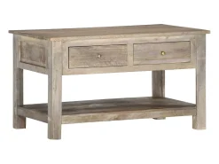 Mesa de centro | Mesa de apoio | Mesa de café 82x52x47 cm madeira de mangueira maciça^ Mesa De Centro