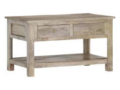 Mesa de centro | Mesa de apoio | Mesa de café 82x52x47 cm madeira de mangueira maciça^ Mesa De Centro
