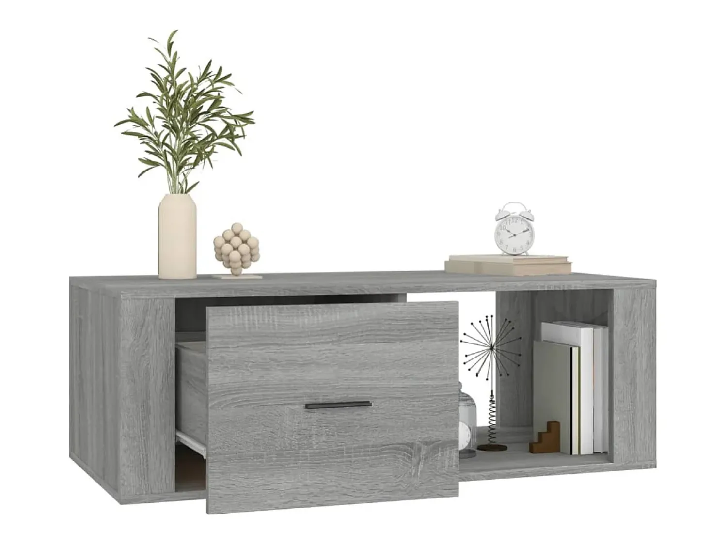 Mesa De Centro| Mesa de centro | Mesa de apoio 100x50.5x35 cm derivados de madeira cinza sonoma Cinzento