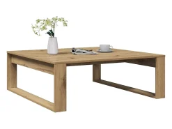 Mesa de centro | Mesa de apoio 100x100x35 cm derivados madeira carvalho artisiano^ Mesa De Centro
