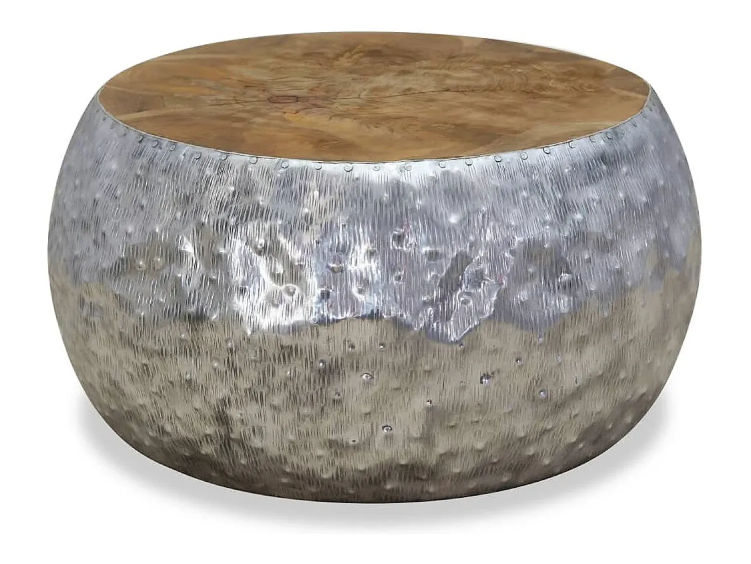 Mesa de centro | Mesa de apoio | Mesa de café em teca e alumínio 60x60x30 cm^ Mesa De Centro