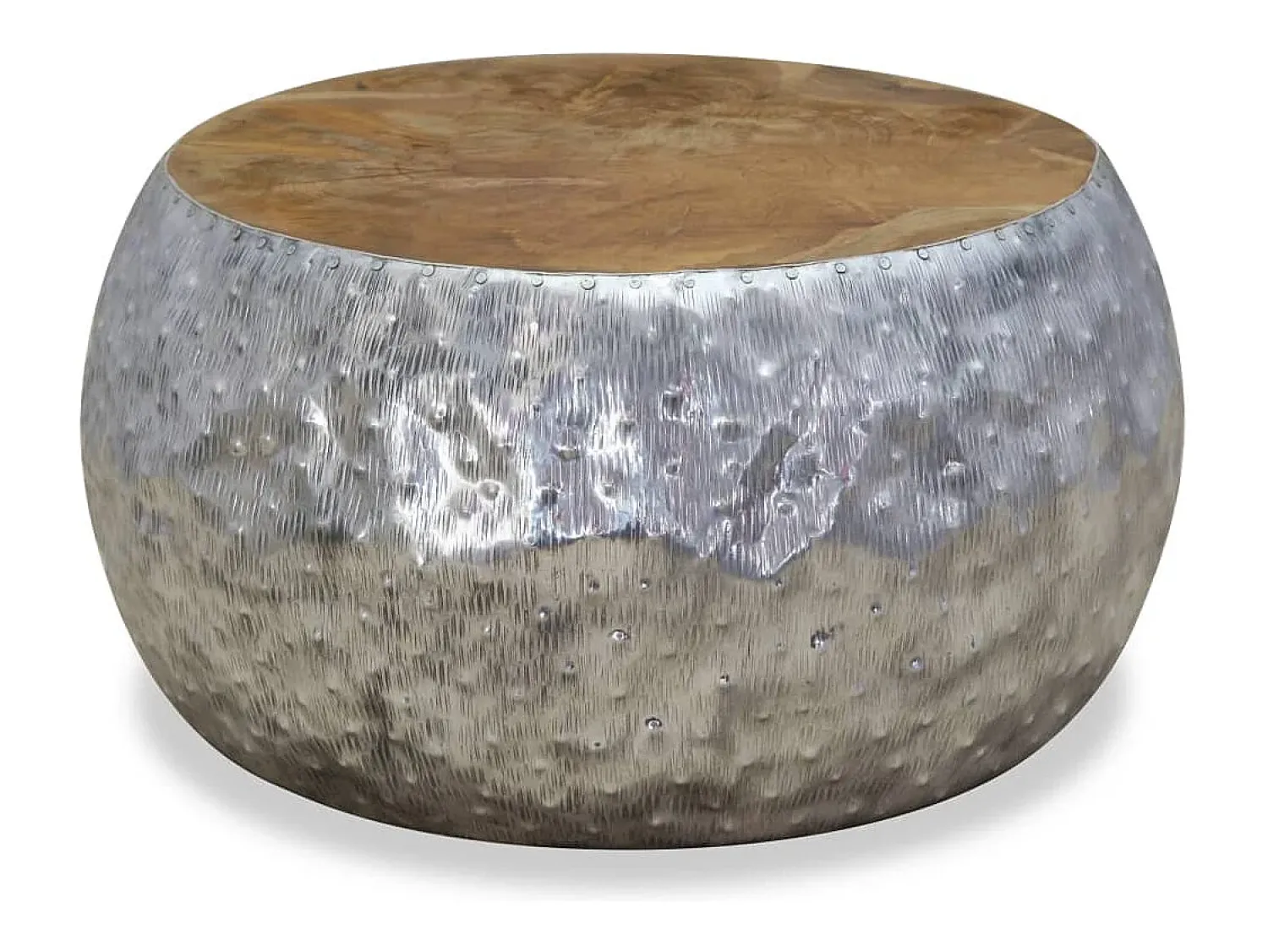 Mesa de centro | Mesa de apoio | Mesa de café em teca e alumínio 60x60x30 cm^ Mesa De Centro