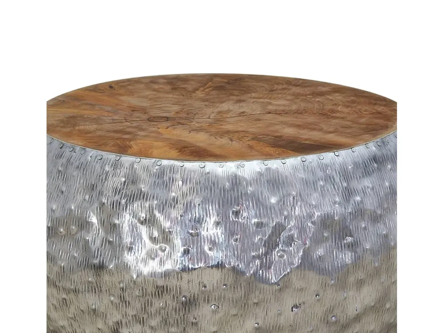 Mesa de centro | Mesa de apoio | Mesa de café em teca e alumínio 60x60x30 cm^ Mesa De Centro