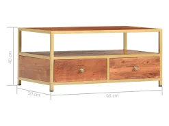Mesa de centro | Mesa de apoio | Mesa de café 90x50x40 cm madeira de acácia maciça^ Mesa De Centro