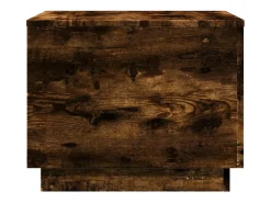 Mesa De Centro* Mesa de centro | Mesa de apoio com luzes LED 50x50x40 cm carvalho fumado Castanho