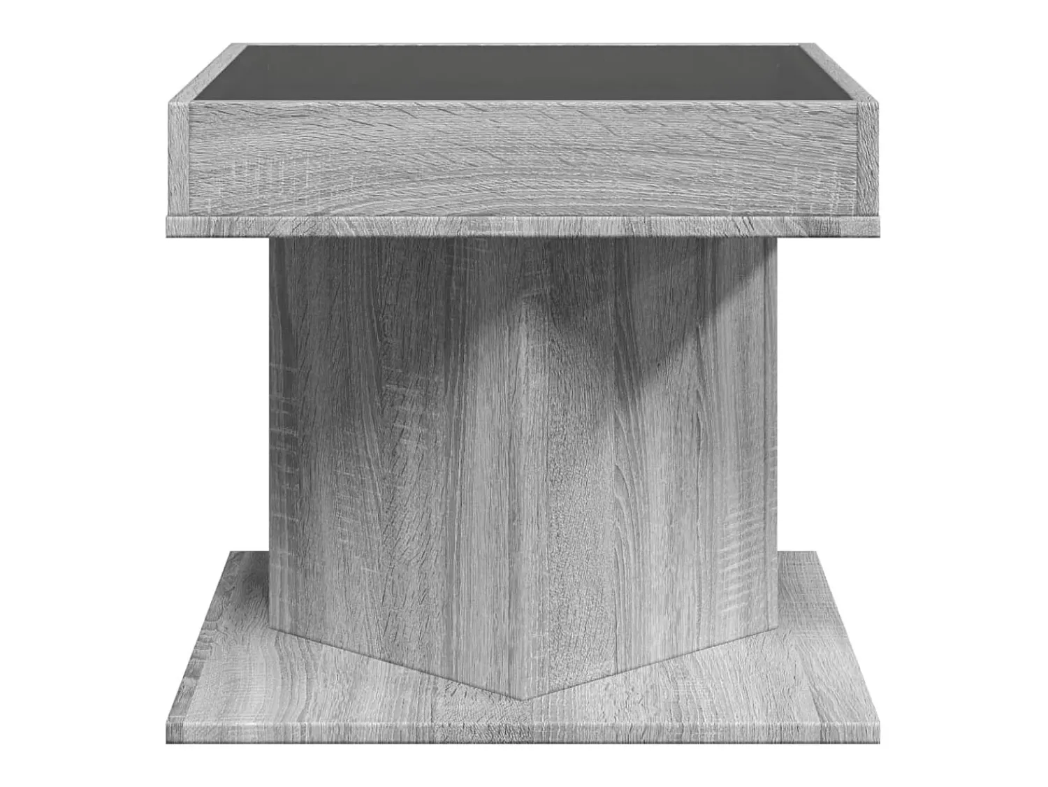 Mesa de centro | Mesa de apoio c/ LEDs 50x50x45 madeira processada^ Mesa De Centro