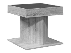 Mesa de centro | Mesa de apoio c/ LEDs 50x50x45 madeira processada^ Mesa De Centro