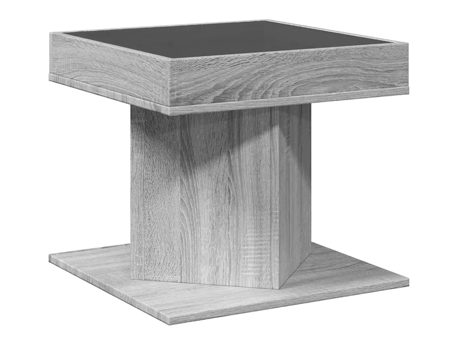 Mesa de centro | Mesa de apoio c/ LEDs 50x50x45 madeira processada^ Mesa De Centro