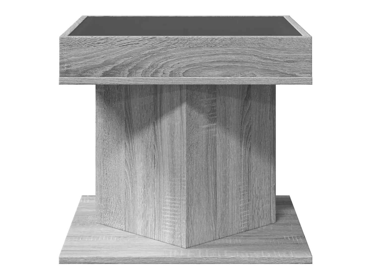 Mesa de centro | Mesa de apoio c/ LEDs 50x50x45 madeira processada^ Mesa De Centro