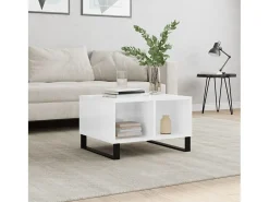 Mesa De Centro* Mesa de centro | Mesa de apoio 60x50x36.5 cm derivados madeira brilhante Branco