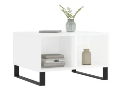 Mesa De Centro* Mesa de centro | Mesa de apoio 60x50x36.5 cm derivados madeira brilhante Branco