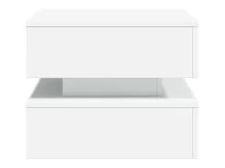 Mesa De Centro* Mesa de centro | Mesa de apoio com luzes LED 50x50x40 cm Branco