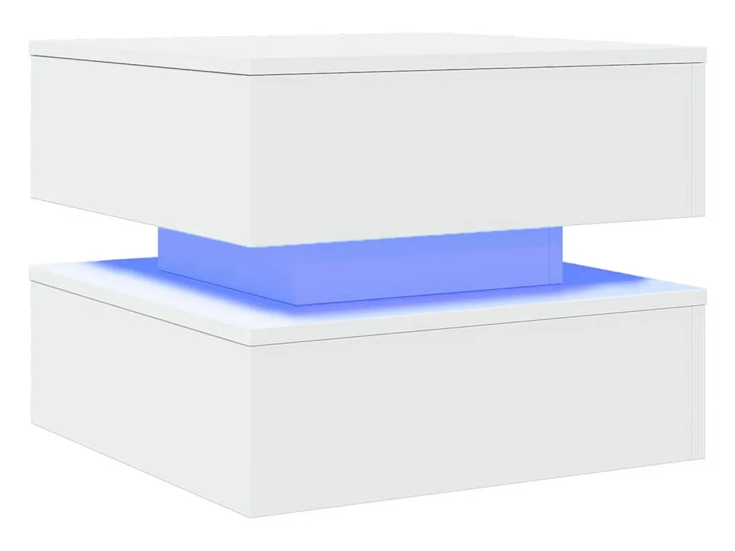 Mesa De Centro* Mesa de centro | Mesa de apoio com luzes LED 50x50x40 cm Branco