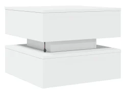 Mesa De Centro* Mesa de centro | Mesa de apoio com luzes LED 50x50x40 cm Branco