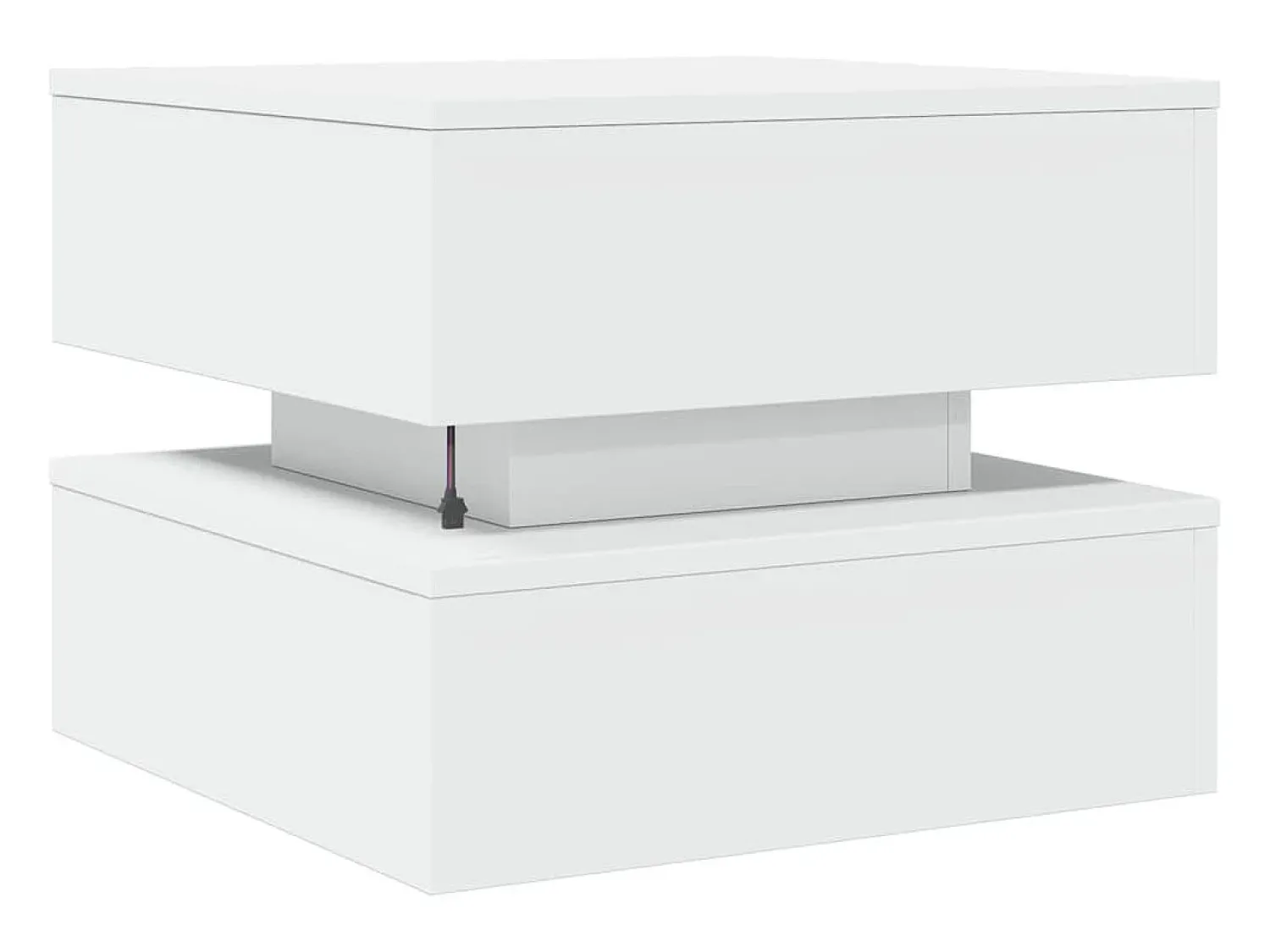 Mesa De Centro* Mesa de centro | Mesa de apoio com luzes LED 50x50x40 cm Branco