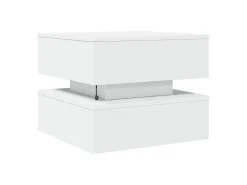 Mesa De Centro* Mesa de centro | Mesa de apoio com luzes LED 50x50x40 cm Branco