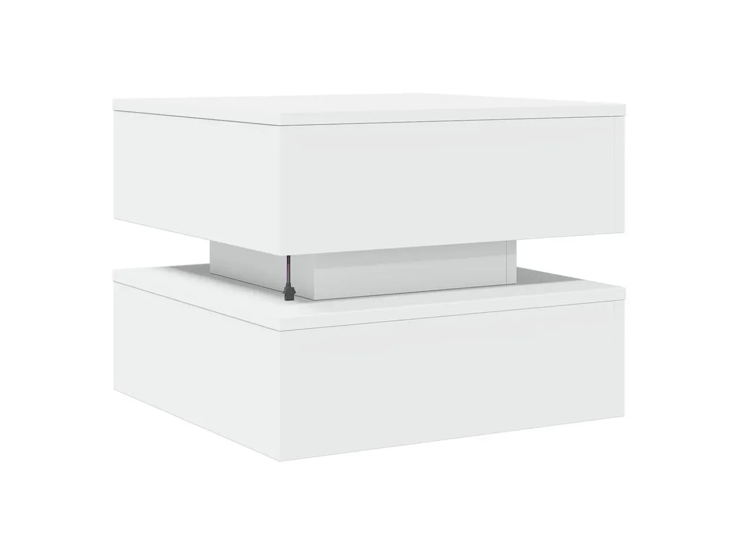 Mesa De Centro* Mesa de centro | Mesa de apoio com luzes LED 50x50x40 cm Branco