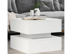 Mesa De Centro* Mesa de centro | Mesa de apoio com luzes LED 50x50x40 cm Branco